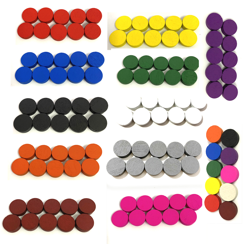 Board Game Hegemony - 50pieces 15*5MM 11 Colors Wooden Disk