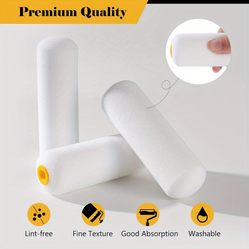 Miniature Painting Set - 10 pcs Sponge Paint Roller Small