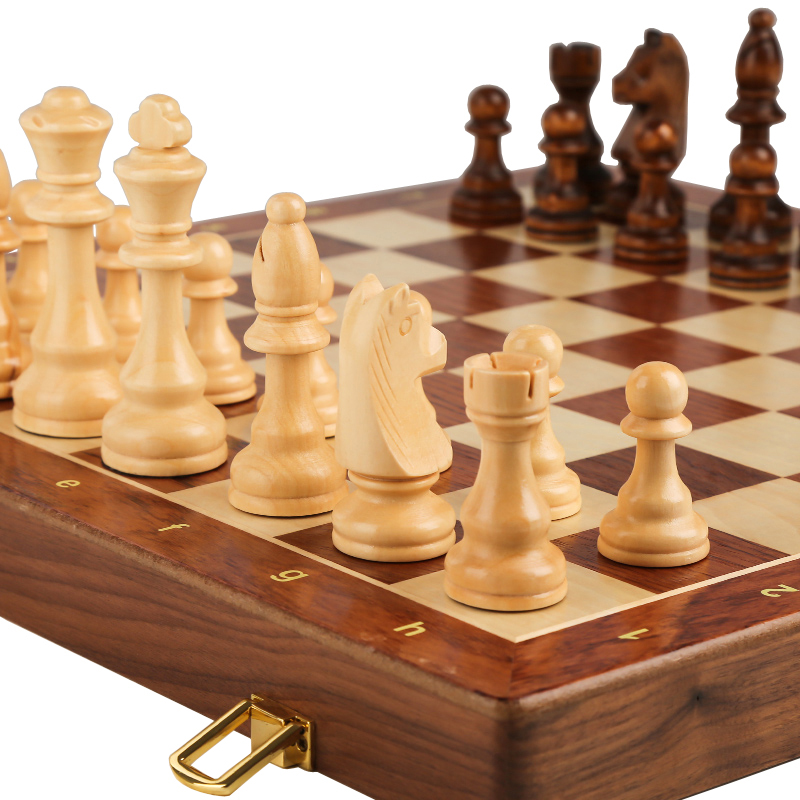 Board Game Yearbook - 34PCS Luxury Chess Set, 39x39 Folding