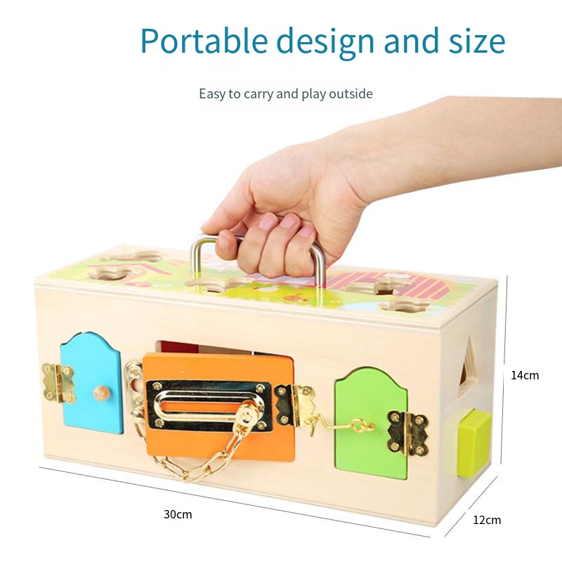 Montessori Lock Box Toy Wooden - Board Game Of Life ulasan dan harga