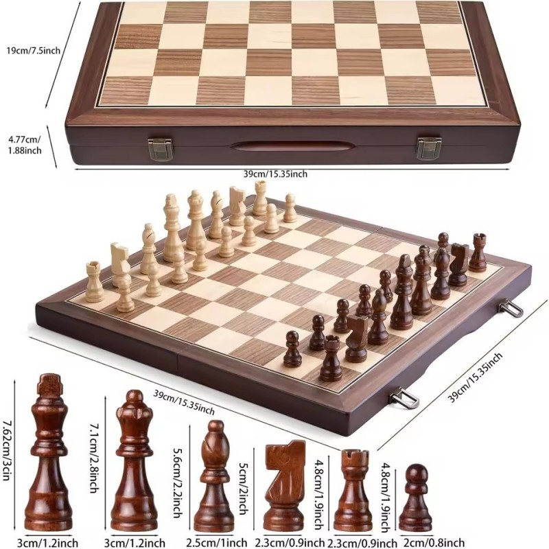 Wooden Magnetic Chess Set for  - Board Game Yearbook ulasan dan harga