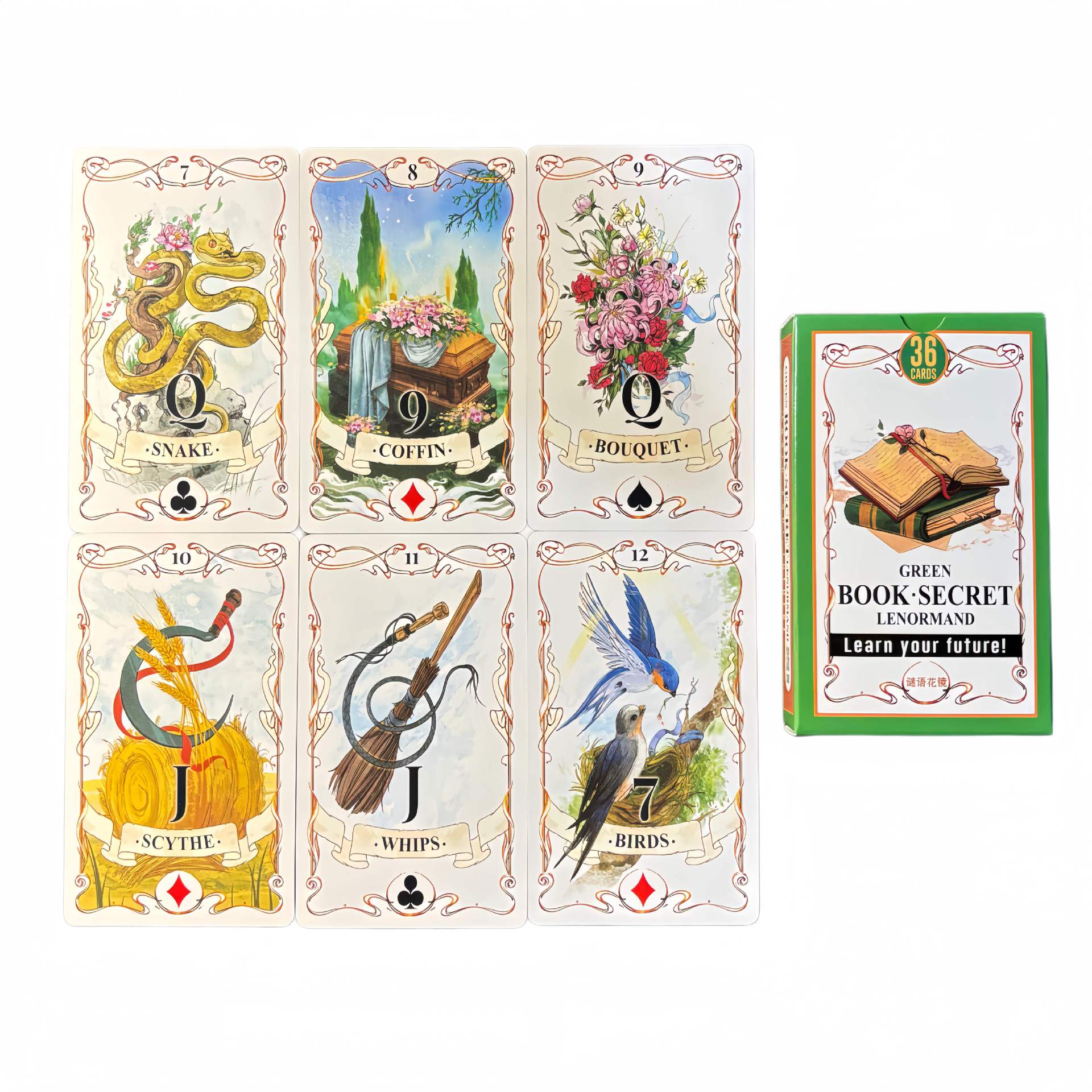 36PCs Green Book Secret Lenorm - Board Game Yearbook ulasan dan harga