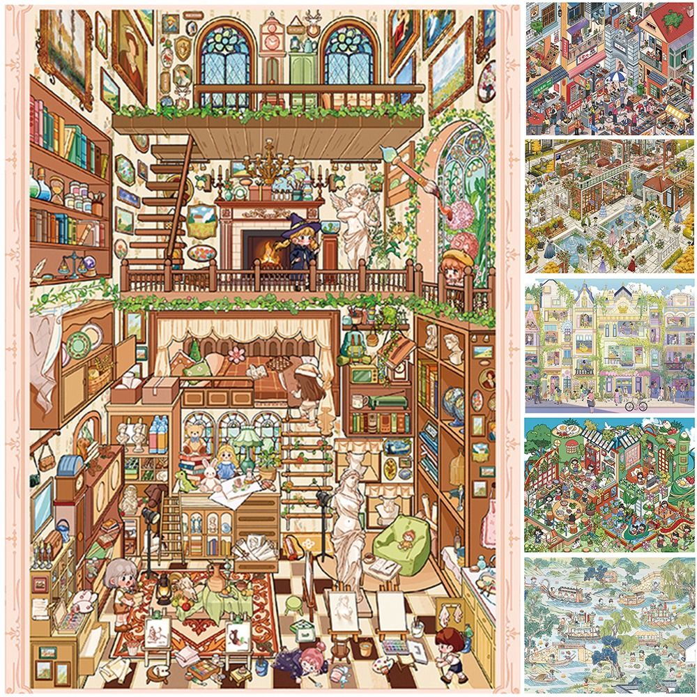 DIY Oil Painting Street Scene  - Miniature Painting Set ulasan dan harga