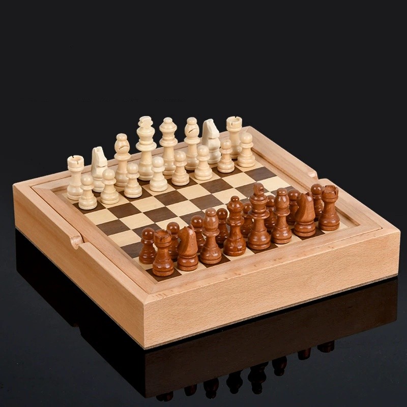5 in 1 Wooden Chess Board Hand - Board Game Yearbook ulasan dan harga